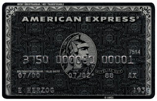 American Express Schwarz Black